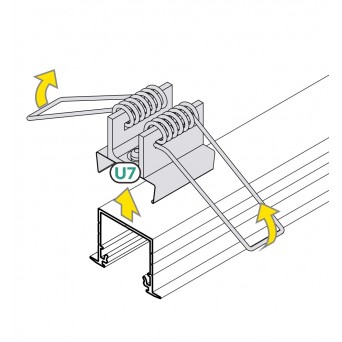 Staffa di tipo U7 con molla per cartongesso
